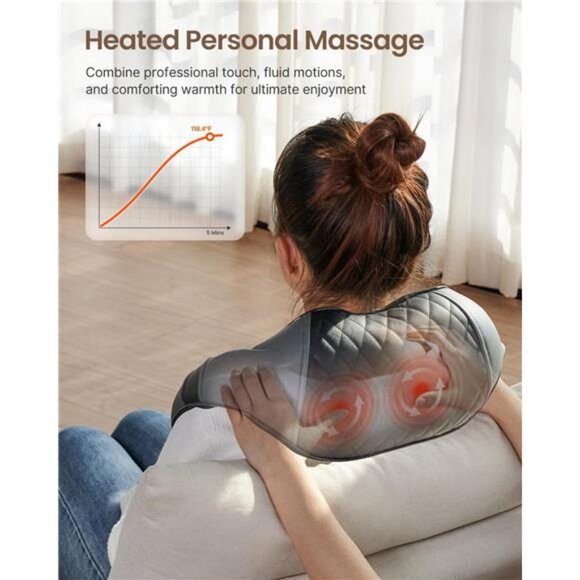 Neck Massager, [2025 Upgraded]  Neck and Back Massager, 5D Kneading - Picture 2 of 7